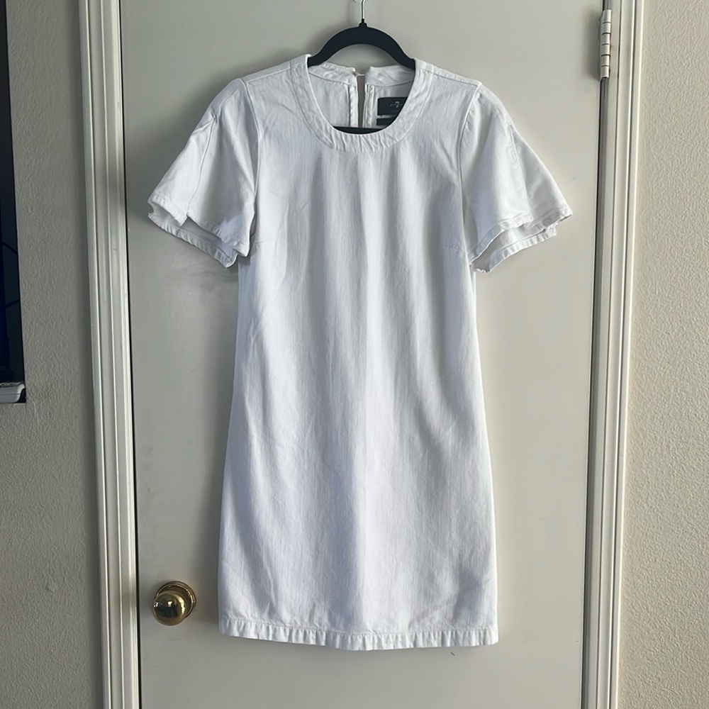 7 For All Mankind Women’s White Denim Dress